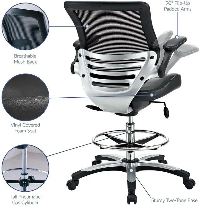Alt view image 17 of 20 - Edge Drafting Chair in Black
