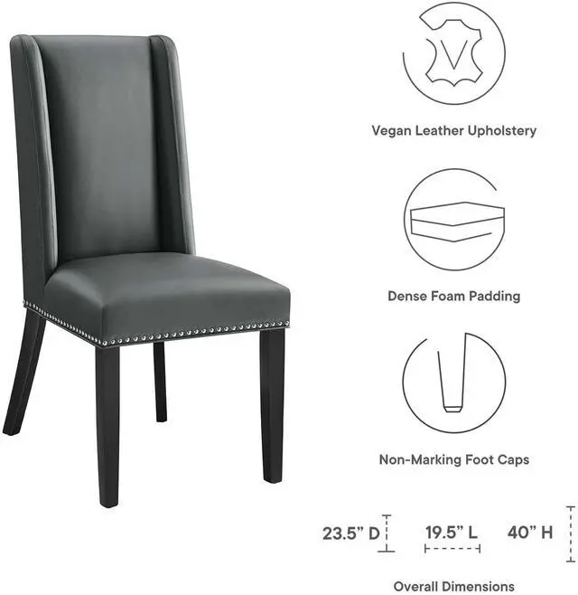 Alt view image 3 of 8 - Baron Vegan Leather Dining Chair