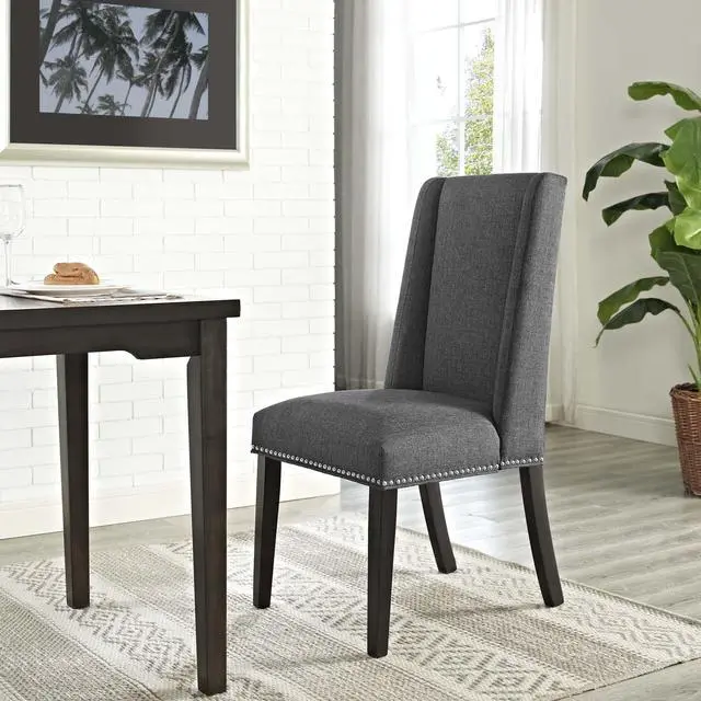 Alt view image 11 of 11 - Baron Fabric Dining Chair - Gray