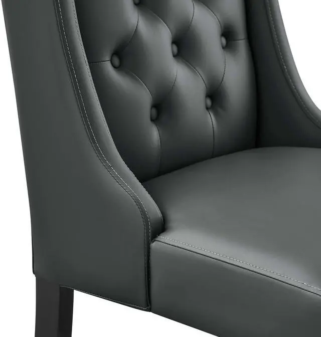 Alt view image 6 of 7 - Baronet Button Tufted Vegan Leather Dining Chair by Modway