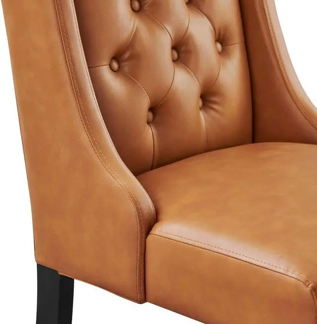 Alt view image 6 of 8 - Baronet Button Tufted Vegan Leather Dining Chair