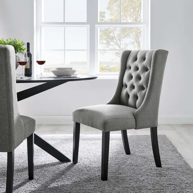 Alt view image 7 of 7 - Baronet Button Tufted Fabric Dining Chair by Modway