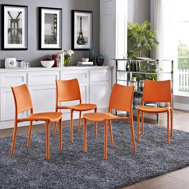 Alt view image 6 of 6 - Hipster Dining Side Chair Set of 4 - Orange