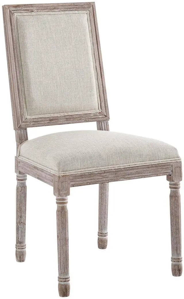 Alt view image 2 of 8 - Court Vintage French Upholstered Fabric Dining Side Chair - Beige