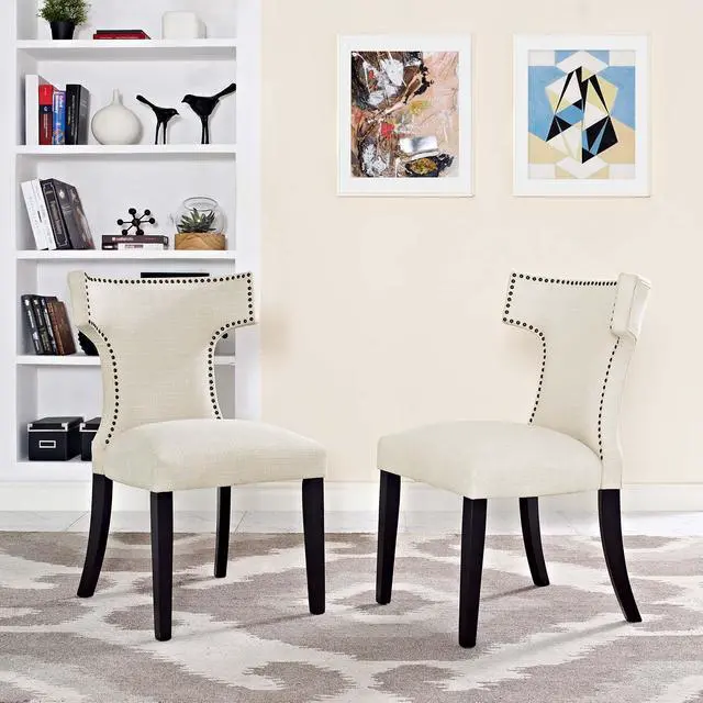 Alt view image 10 of 10 - Curve Dining Side Chair Fabric Set of 2