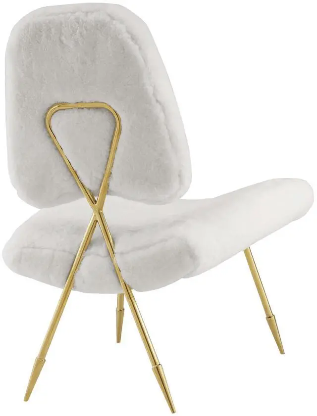 Alt view image 8 of 10 - Ponder Upholstered Sheepskin Fur Lounge Chair