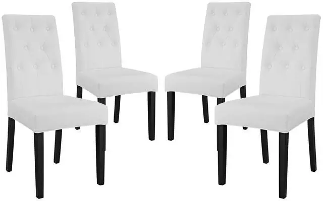 Alt view image 2 of 6 - Confer Dining Side Chair Vinyl Set of 4 - White