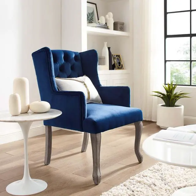 Alt view image 6 of 6 - Realm French Vintage Dining Performance Velvet Armchair by Modway