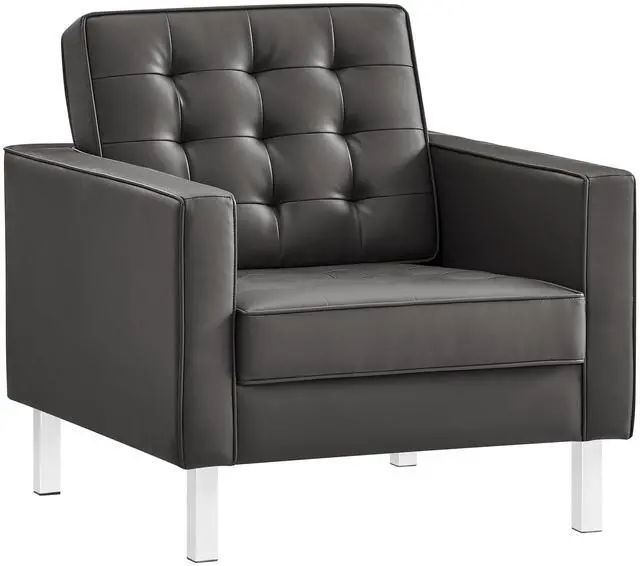 Main image of Loft Tufted Vegan Leather Armchair by Modway