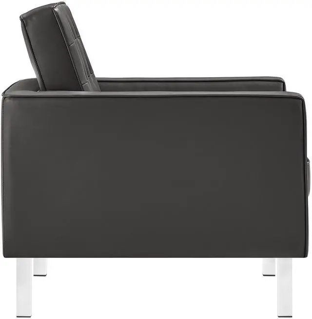 Alt view image 4 of 7 - Loft Tufted Vegan Leather Armchair by Modway