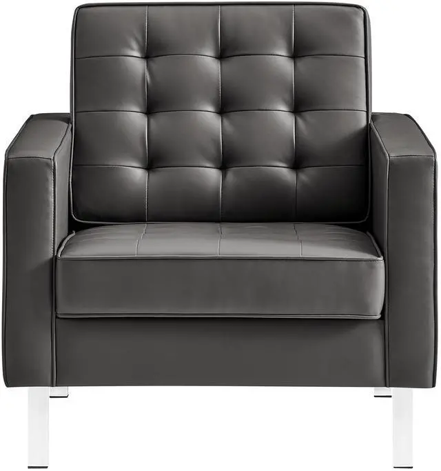 Alt view image 6 of 7 - Loft Tufted Vegan Leather Armchair by Modway