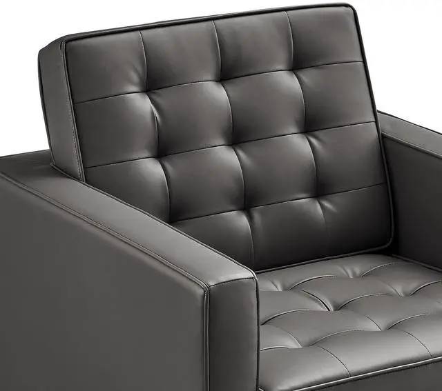Alt view image 7 of 7 - Loft Tufted Vegan Leather Armchair by Modway