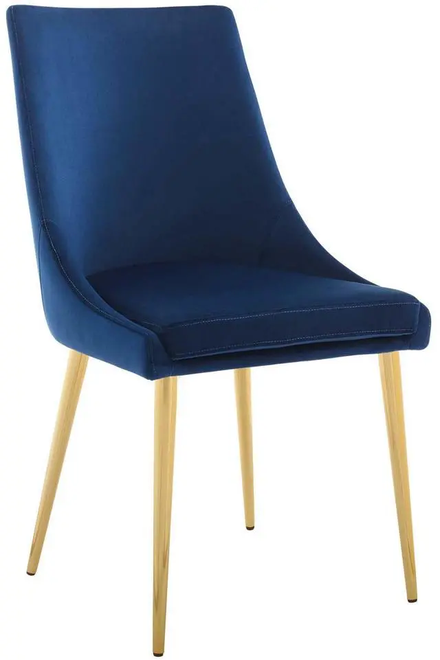 Alt view image 2 of 8 - Isle Modway Accent Performance Velvet Dining Chair - Navy