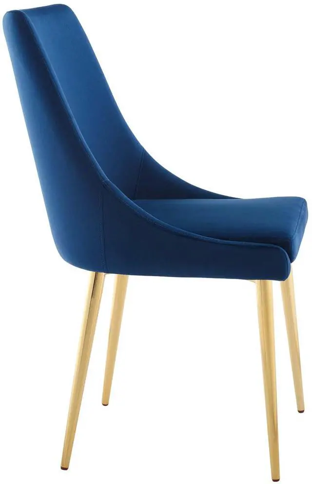 Alt view image 3 of 8 - Isle Modway Accent Performance Velvet Dining Chair - Navy