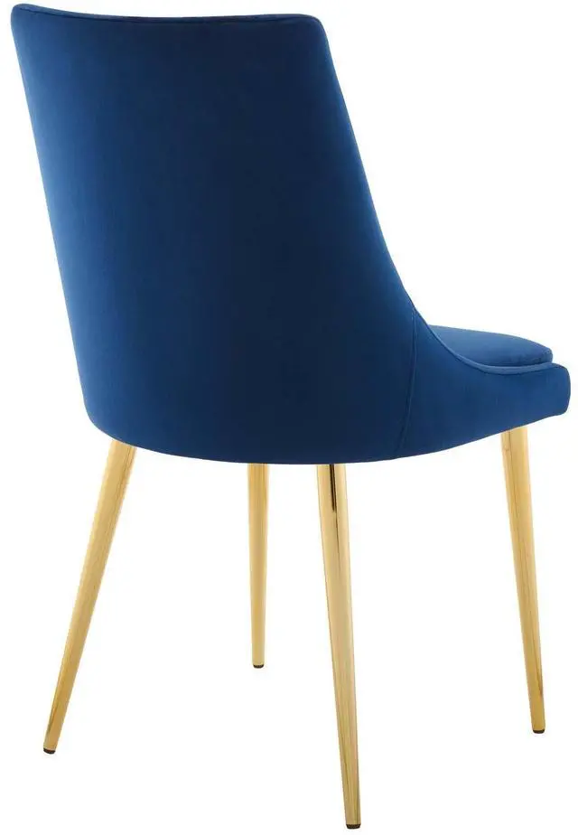 Alt view image 4 of 8 - Isle Modway Accent Performance Velvet Dining Chair - Navy