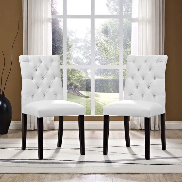 Alt view image 6 of 6 - Duchess Dining Chair Vinyl Set of 2 - White