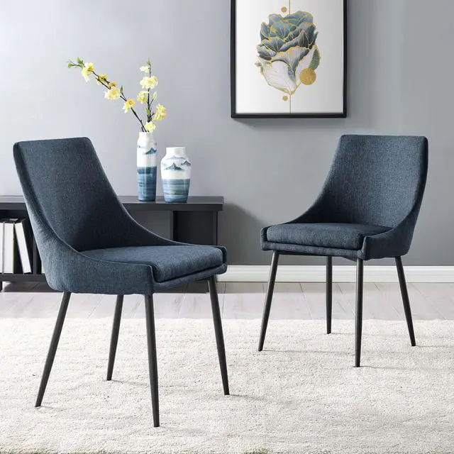 Alt view image 8 of 8 - Viscount Upholstered Fabric Dining Chairs - Set of 2