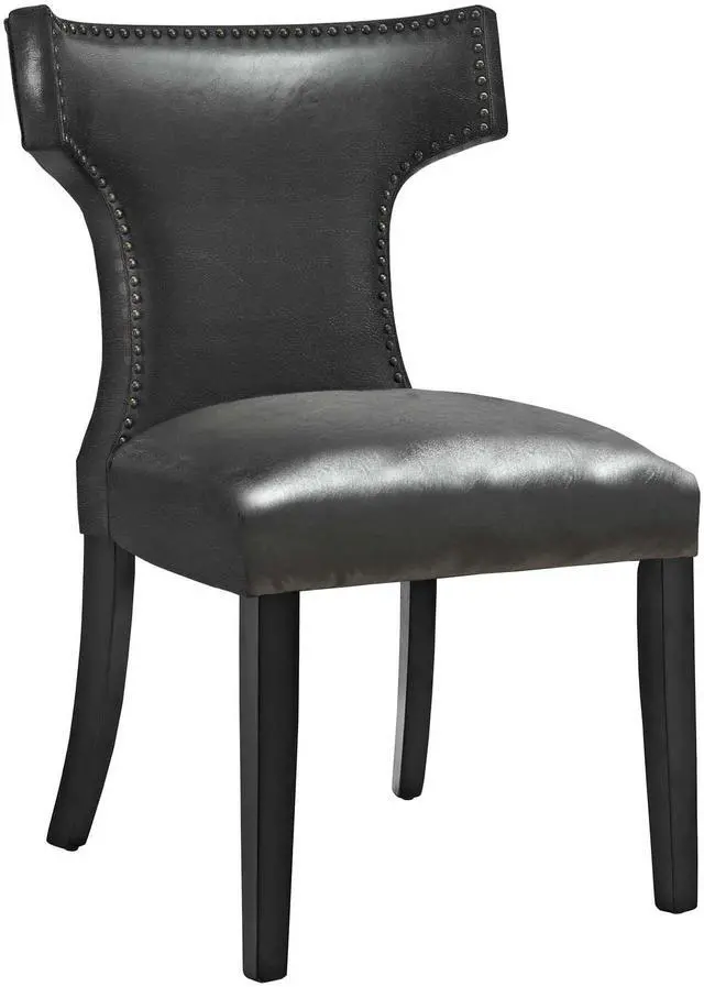 Alt view image 5 of 8 - Curve Vinyl Dining Chair Black