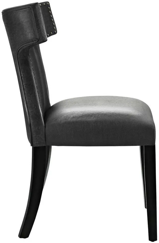 Alt view image 6 of 8 - Curve Vinyl Dining Chair Black