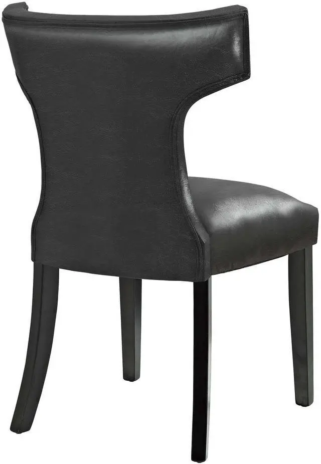 Alt view image 7 of 8 - Curve Vinyl Dining Chair Black