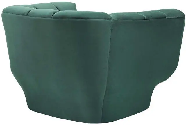 Alt view image 4 of 5 - Entertain Vertical Channel Tufted Performance Velvet Armchair Set of 2 Green