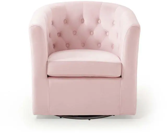 Alt view image 5 of 8 - Prospect Tufted Performance Velvet Swivel Armchair Pink