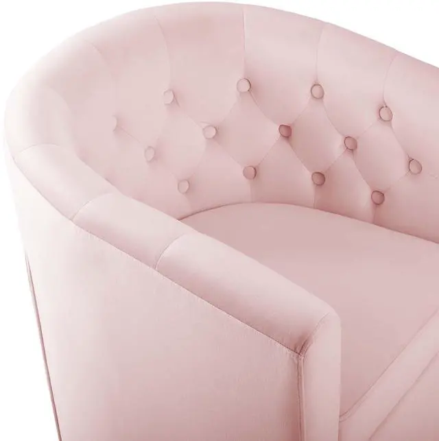 Alt view image 6 of 8 - Prospect Tufted Performance Velvet Swivel Armchair Pink