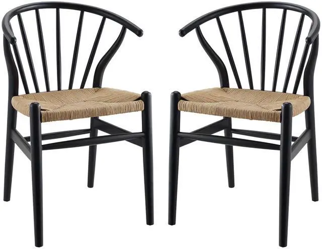 Alt view image 2 of 8 - Flourish Spindle Wood Dining Side Chair Set of 2 Black