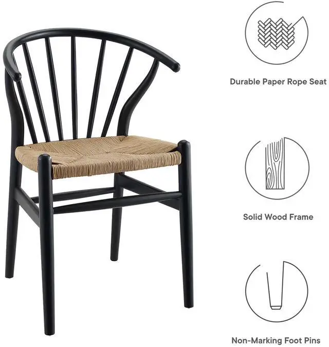 Alt view image 3 of 8 - Flourish Spindle Wood Dining Side Chair Set of 2 Black