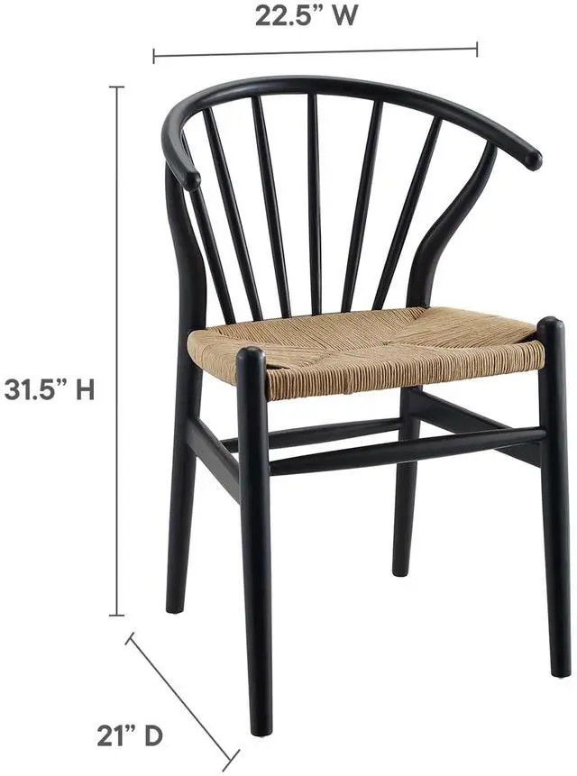 Alt view image 4 of 8 - Flourish Spindle Wood Dining Side Chair Set of 2 Black