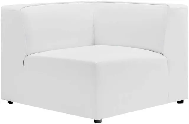Alt view image 2 of 8 - Mingle Vegan Leather Corner Chair White