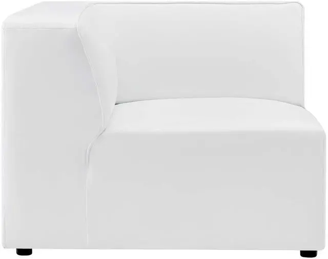 Alt view image 3 of 8 - Mingle Vegan Leather Corner Chair White