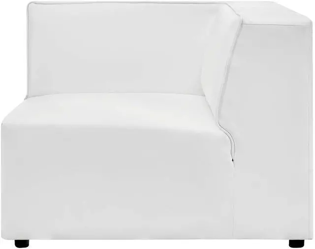 Alt view image 5 of 8 - Mingle Vegan Leather Corner Chair White