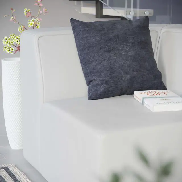 Alt view image 8 of 8 - Mingle Vegan Leather Corner Chair White