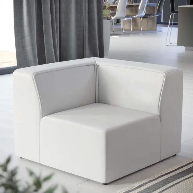 Alt view image 7 of 8 - Mingle Vegan Leather Corner Chair White