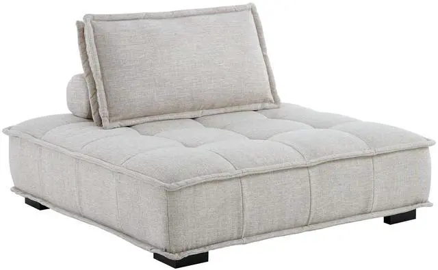 Alt view image 2 of 8 - Saunter Tufted Fabric Armless Chair