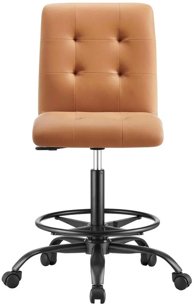 Alt view image 5 of 7 - Prim Armless Vegan Leather Drafting Chair by Modway