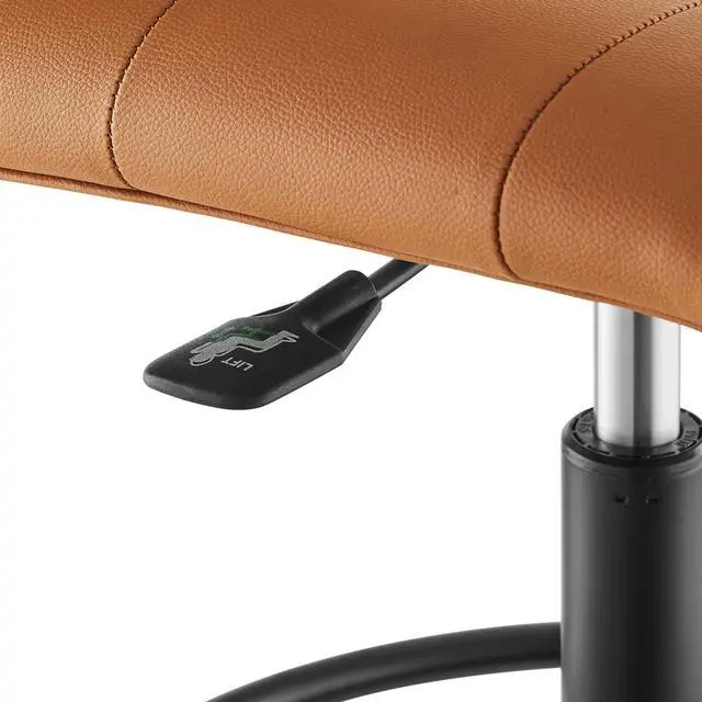 Alt view image 6 of 7 - Prim Armless Vegan Leather Drafting Chair by Modway