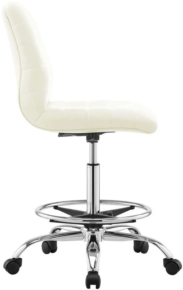 Alt view image 4 of 7 - Ripple Armless Vegan Leather Drafting Chair by Modway