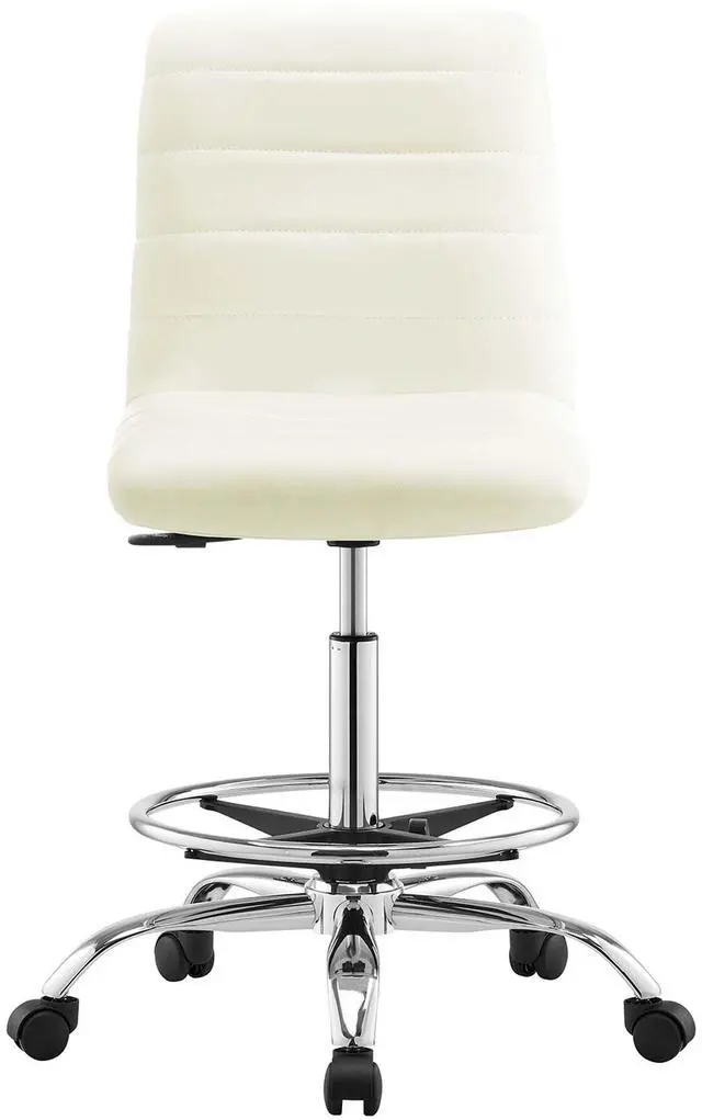 Alt view image 6 of 7 - Ripple Armless Vegan Leather Drafting Chair by Modway