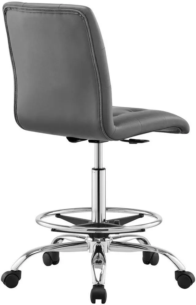 Alt view image 4 of 7 - Prim Armless Vegan Leather Drafting Chair by Modway