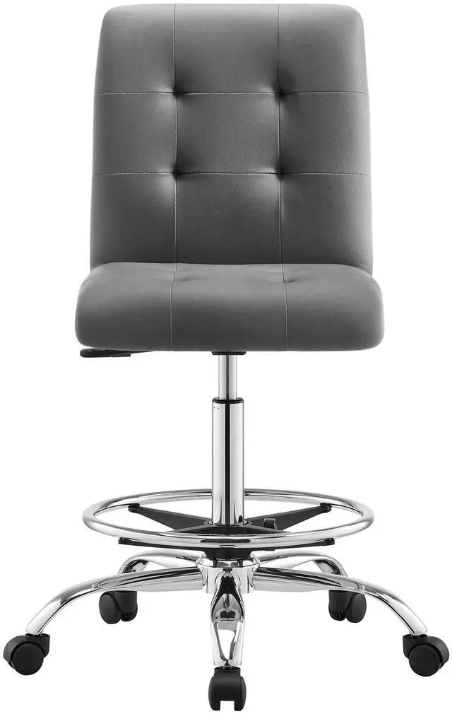 Alt view image 5 of 7 - Prim Armless Vegan Leather Drafting Chair by Modway