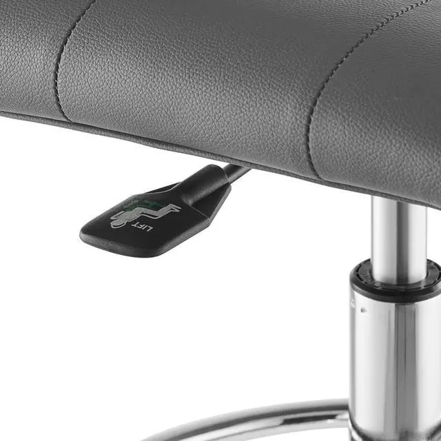 Alt view image 6 of 7 - Prim Armless Vegan Leather Drafting Chair by Modway