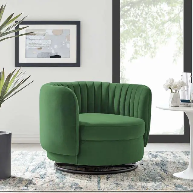 Alt view image 6 of 7 - Embrace Tufted Performance Velvet Swivel Chair by Modway