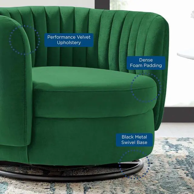 Alt view image 7 of 7 - Embrace Tufted Performance Velvet Swivel Chair by Modway