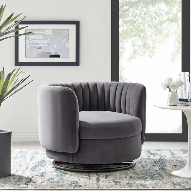 Alt view image 6 of 7 - Embrace Tufted Performance Velvet Swivel Chair by Modway
