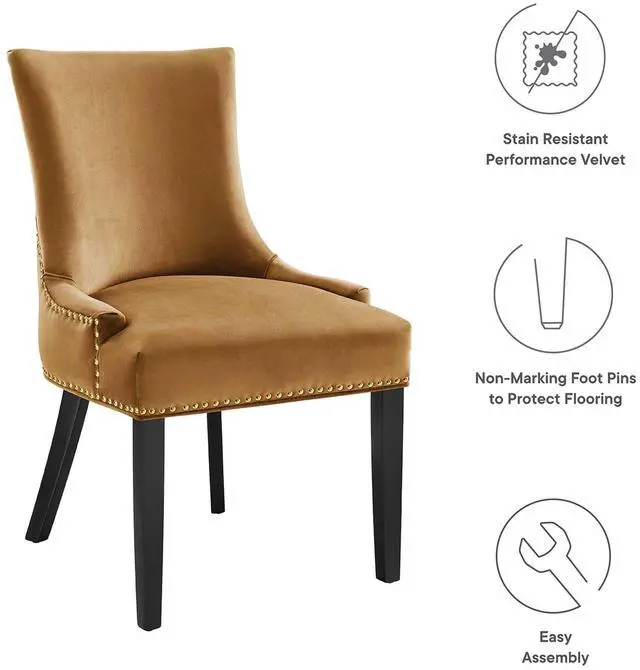 Alt view image 2 of 7 - Marquis Performance Velvet Dining Chairs Set of 2 by Modway