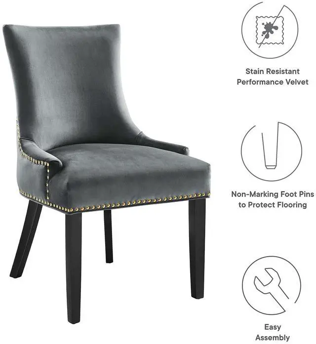 Alt view image 2 of 7 - Marquis Performance Velvet Dining Chairs Set of 2 by Modway