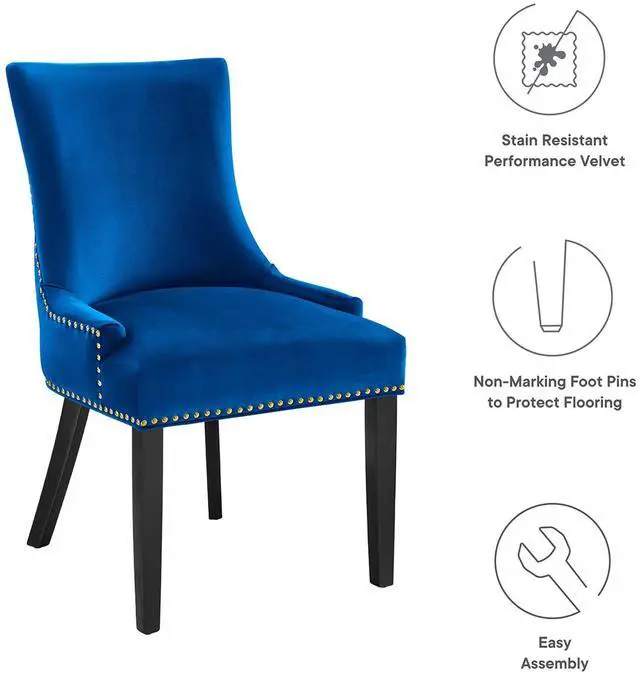 Alt view image 2 of 7 - Marquis Performance Velvet Dining Chairs Set of 2 by Modway