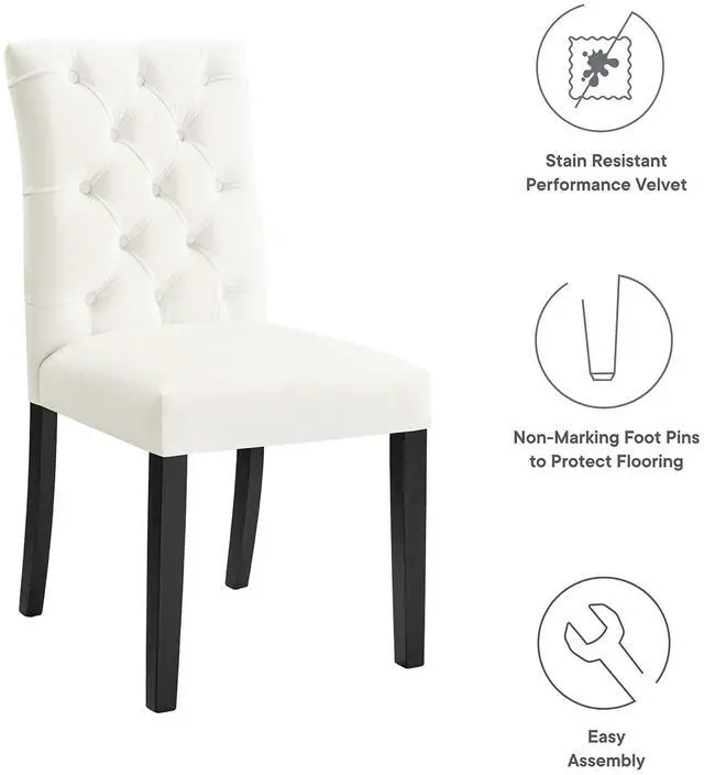 Alt view image 2 of 7 - Duchess Performance Velvet Dining Chairs Set of 2 by Modway